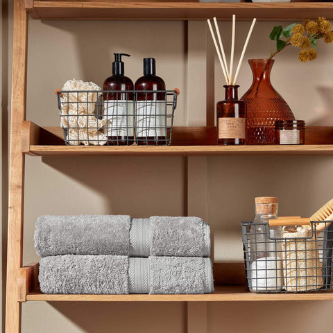 Christy Renaissance 2 Bath Sheets Set | Dove Grey | 100% Egyptian Cotton Pile | Luxuriously Soft and Super Absorbent | 675 GSM
