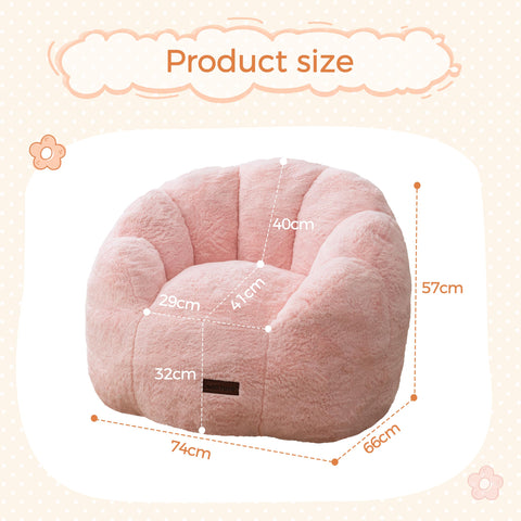 MAXYOYO Kids Floral Shaped Bean Bag Sofa, Includes Filling, Faux Fur Fabric