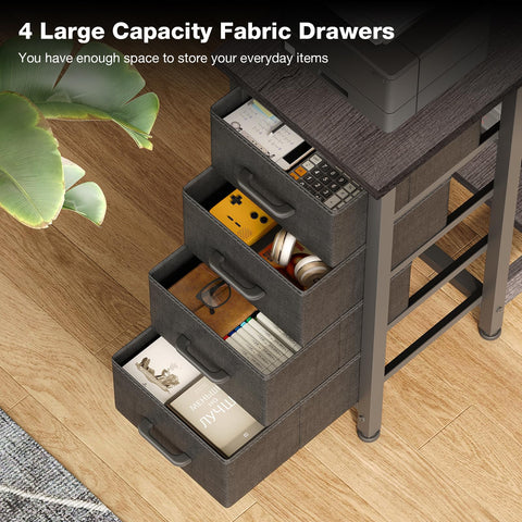 Coleshome Small Corner Desk with Drawers for Home Office, 100x70 cm, Grey