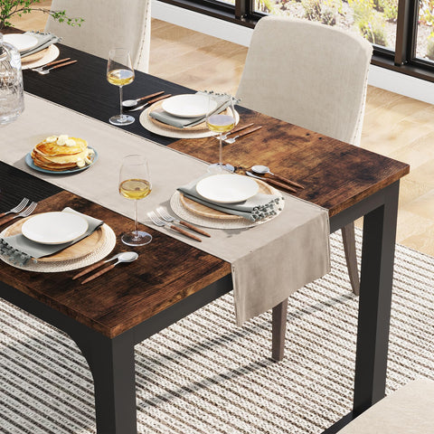 Tribesigns 160 x 80 cm Dining Table, Industrial Kitchen Table for 4-6 Person, Rectangular Dinner Table for Dining Room Kitchen Living Room
