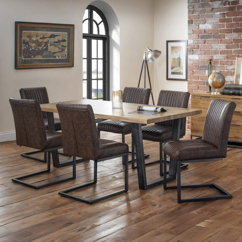 Julian Bowen Brooklyn Dining Chairs, Set of 2, Brown - H88.5 x W47 x D65cm