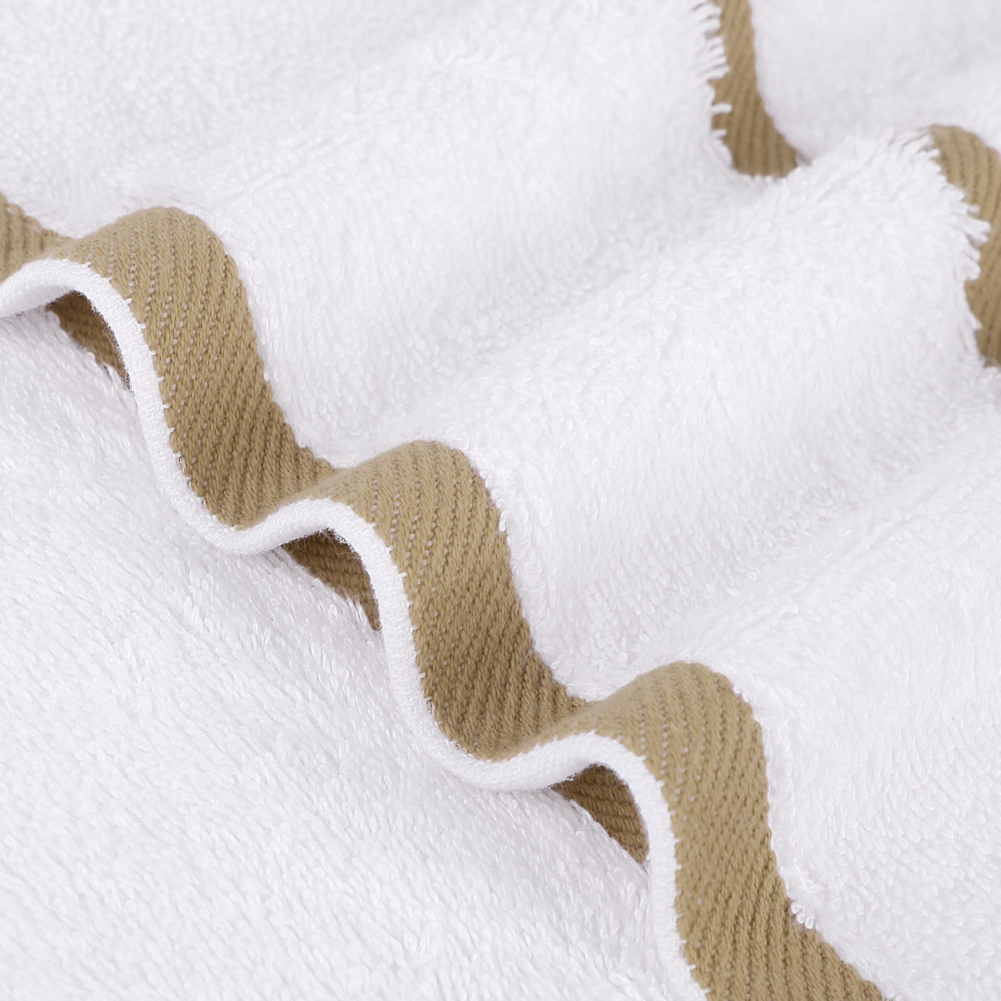 PiccoCasa Cotton Thick Hand Towels Striped for Spa Hotel 2 Pack 40cm x 80cm
