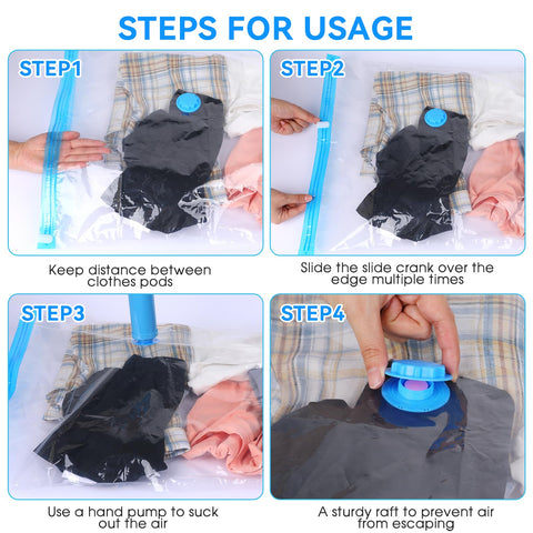 2Pack Vacuum Storage Bags for Clothes, 40x60cm Travel Space Saver