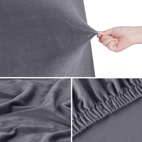 TAOCOCO Bed Headboard Covers, Headboard Covers for Double Bed/Small Double,Velvet All-inclusive Elastic Headboard Protection Cover,Grey Headboard