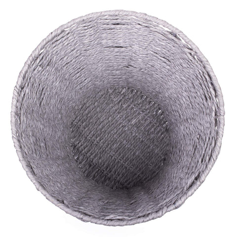 woodluv Round Waste Paper Basket Bin - Rubbish Bin for Bedroom, Bathroom, Offices or Home - Grey