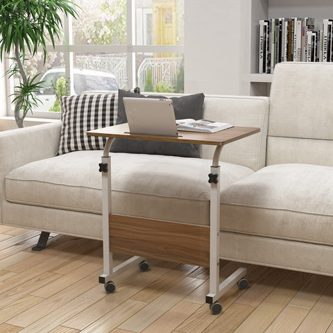 sogesfurniture 60 * 40cm Laptop Table Sofa Table Side Height Adjustable, Mobile Computer Stand Laptop Notebook Desk PC Stand Portable
