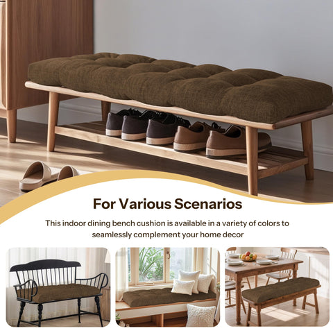 FlyGulls Indoor Bench Cushion for Indoor Furniture 106x40cm Light Coffee