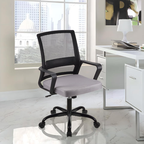 T-THREE.Adjustable office chair, ergonomic mesh swivel seat, with lumbar support, height adjustment, 360° rotation, and tilt function