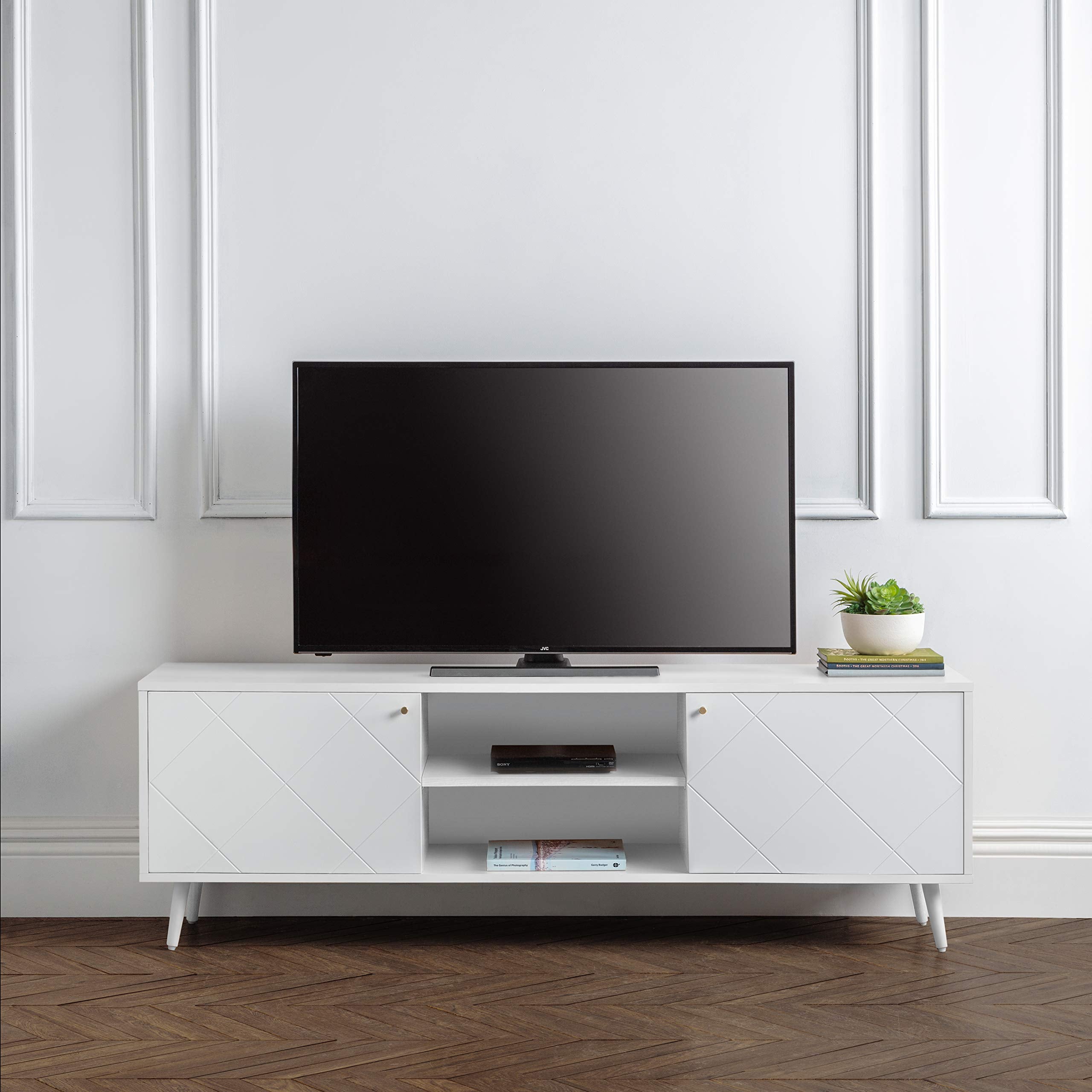 Julian Bowen Moritz TV Unit for up to 65" TVs, White - H58 x W176.5cm
