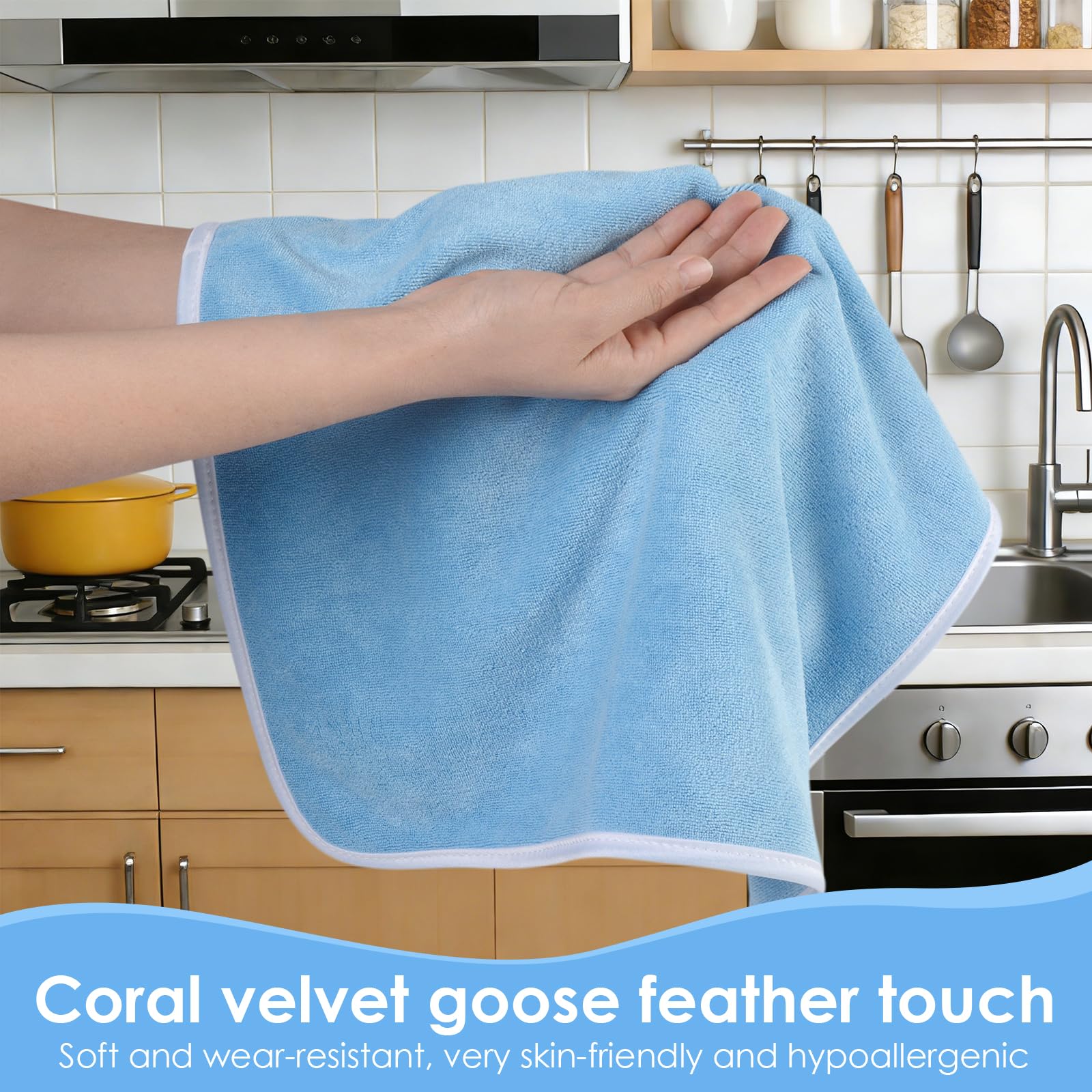 VIVOTE Microfiber Hand Towels with Hanging Loop Hand Towel for Bathroom
