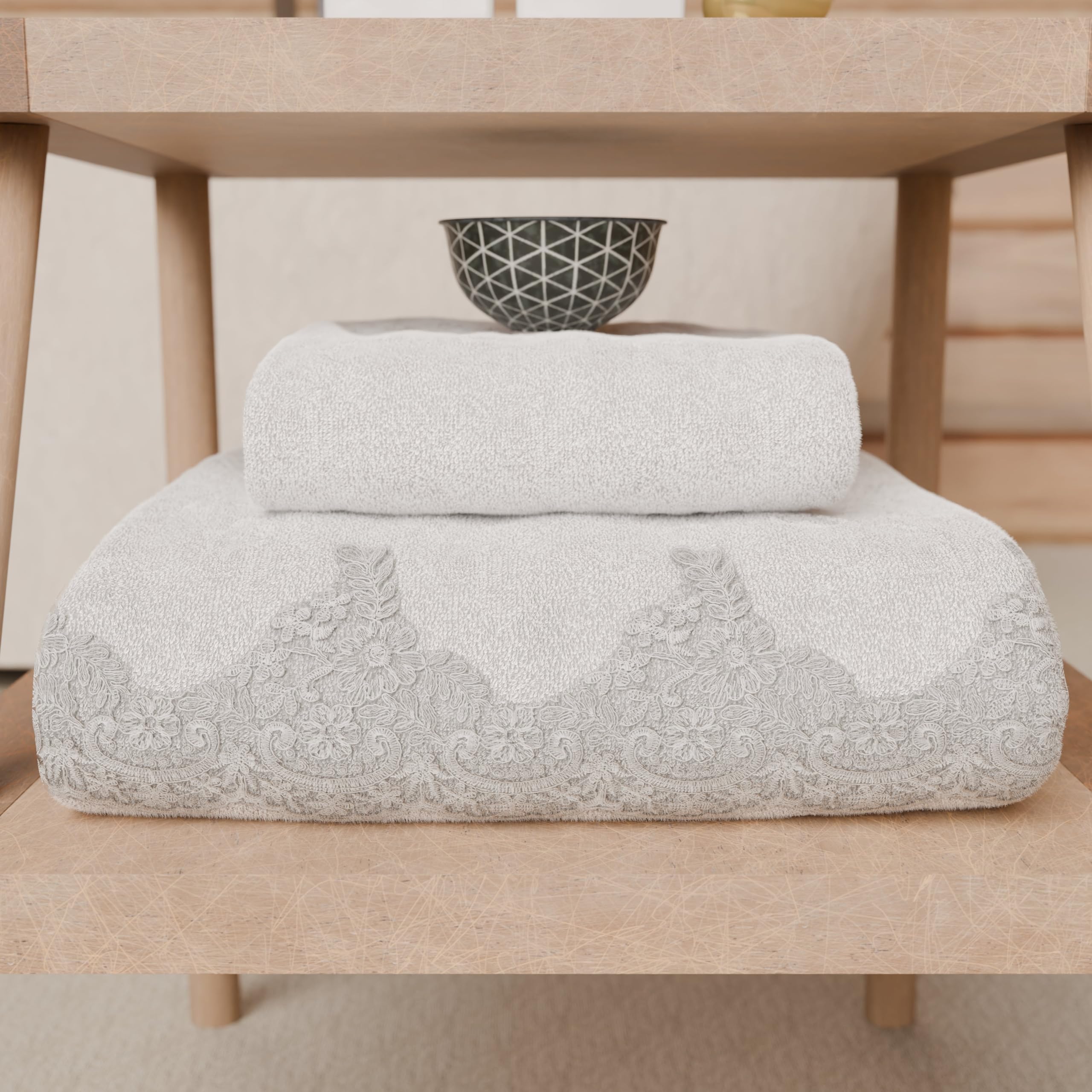 PETTI Artigiani Italiani - 100% Cotton Terry Bath Towels, 1+1 Towel Set, 2 Pieces, 1 Face Towel and 1 Hand Towel, White