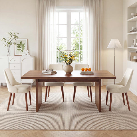 Dining Chairs Set of 4, Upholstered Dining Room Chairs with Ergonomic High Back, Thick Padded Seat, Skin-Friendly Fabric