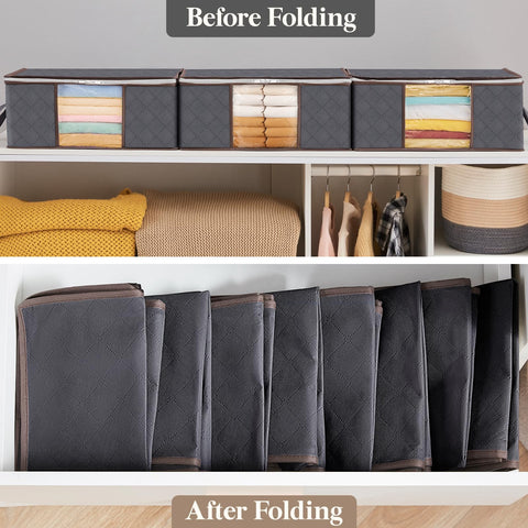 Lifewit 35L Clothes Storage Bags with Clear Window, Foldable Underbed Clothes Covers, Organisers for Clothing, Bedding, Sweaters Protection, 8 Pack