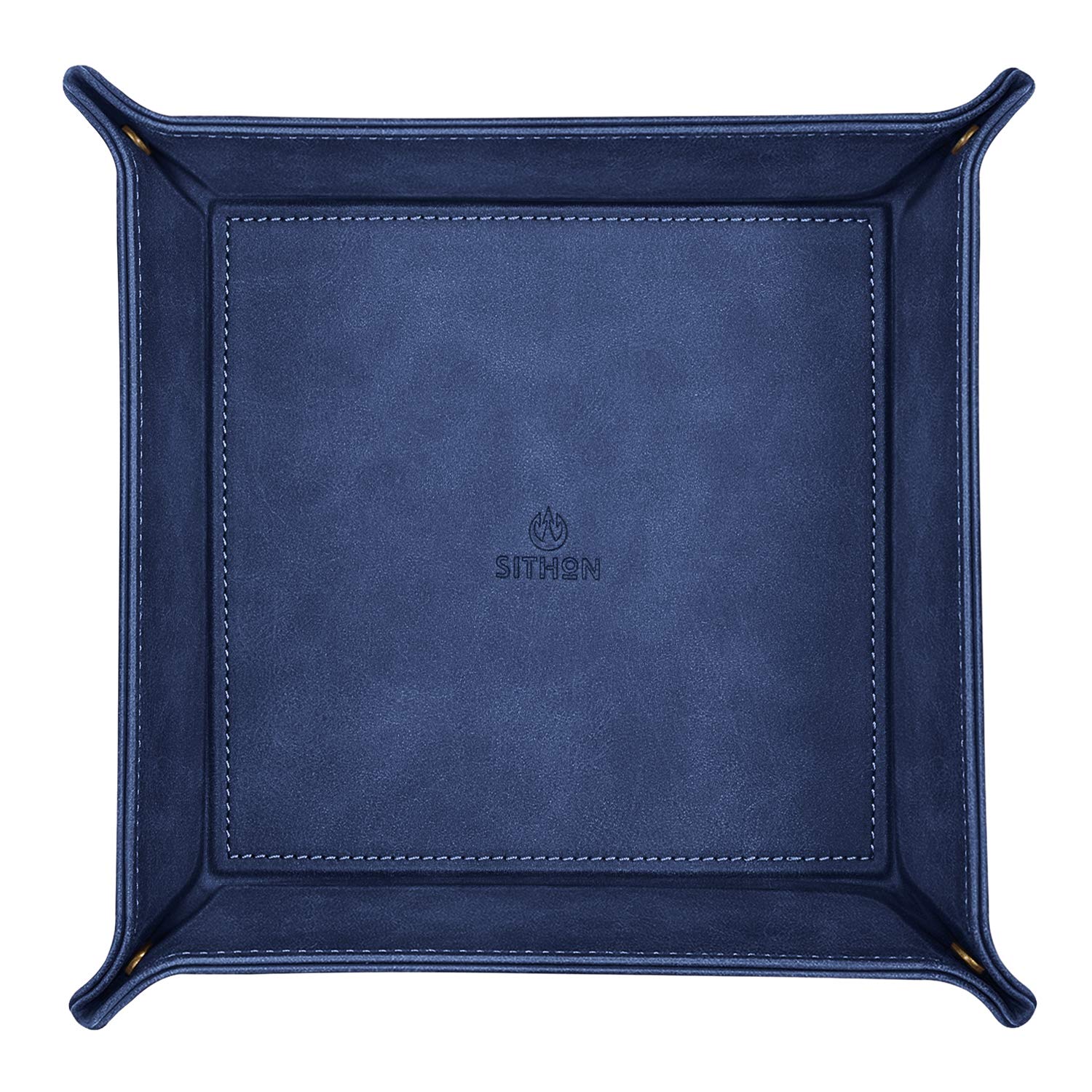 SITHON Valet Tray Premium PU Leather Desktop Storage Organizer
