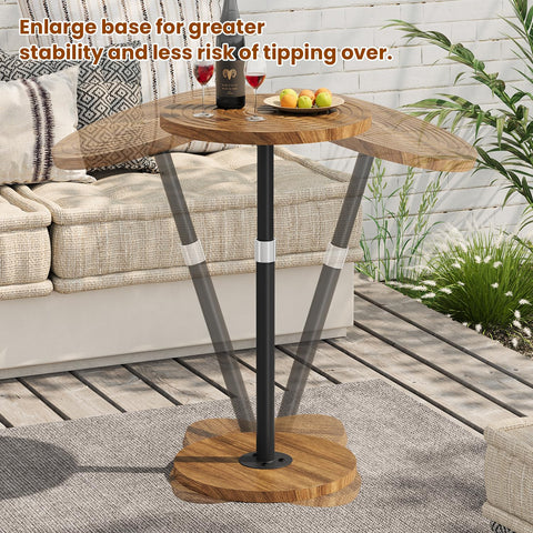 Asgolion Small Side Table, Adjustable-Height Round Drink Table