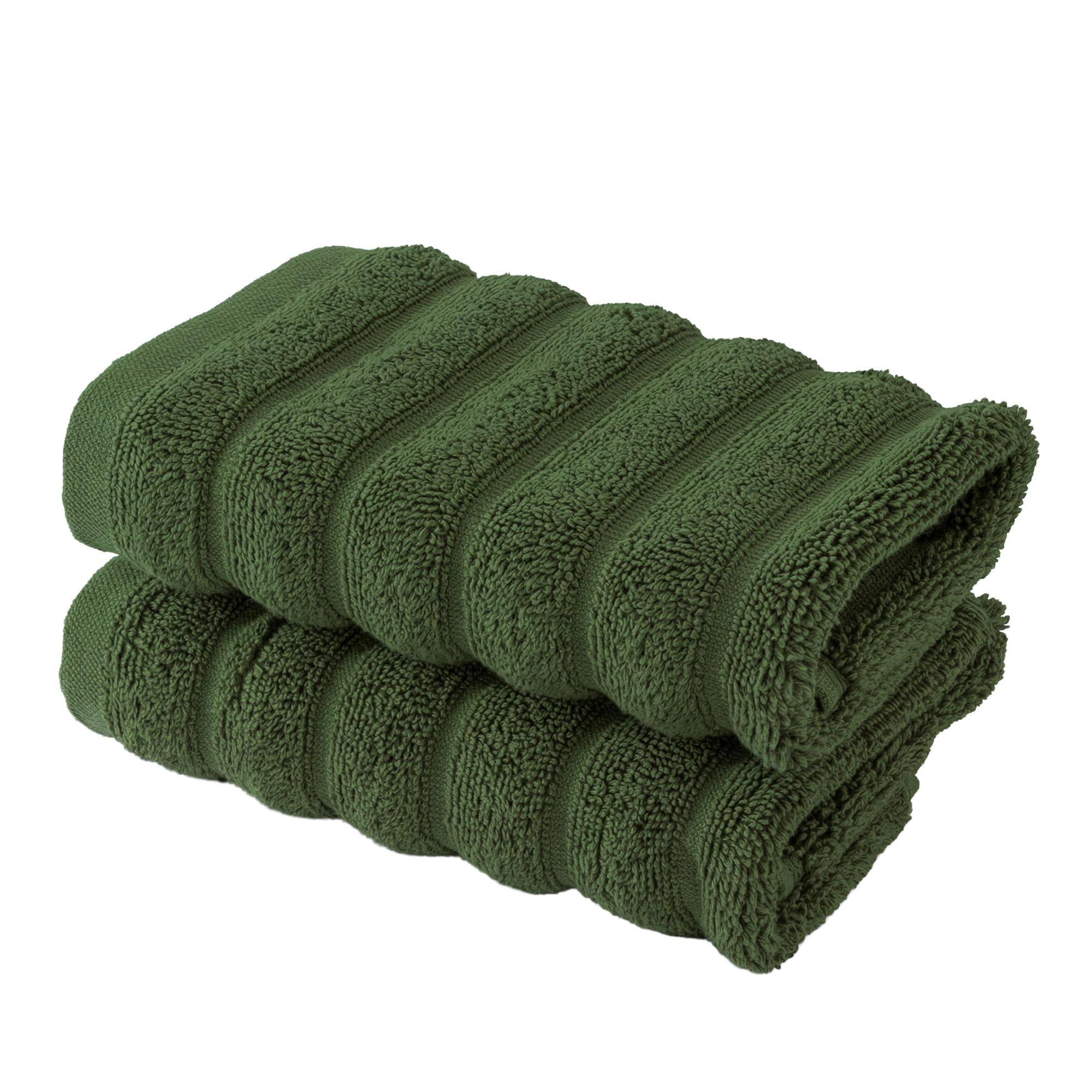 BERIBO Cloud Turkish Towel Set 100% Cotton 620gsm (Olive Grove, 2 Face Flannels)