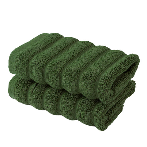 BERIBO Cloud Turkish Towel Set 100% Cotton 620gsm (Olive Grove, 2 Face Flannels)