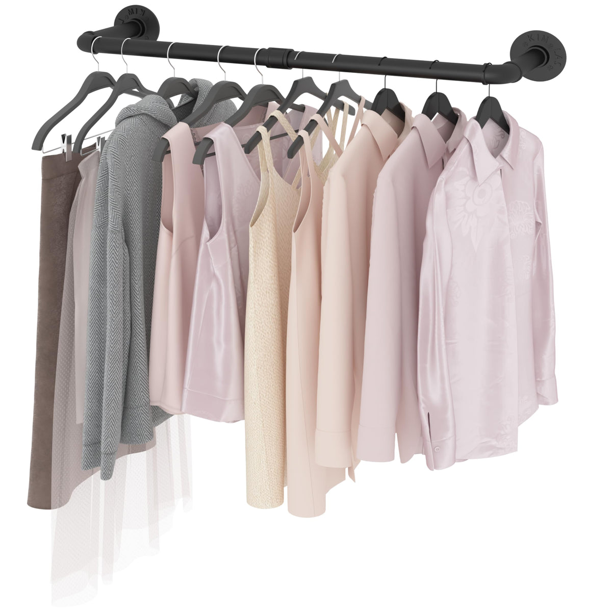 VOLISON Wall Mounted Clothes Rail, 90CM Industrial Pipe Clothing Rack, Industrial Clothes Rail Wall Mounted