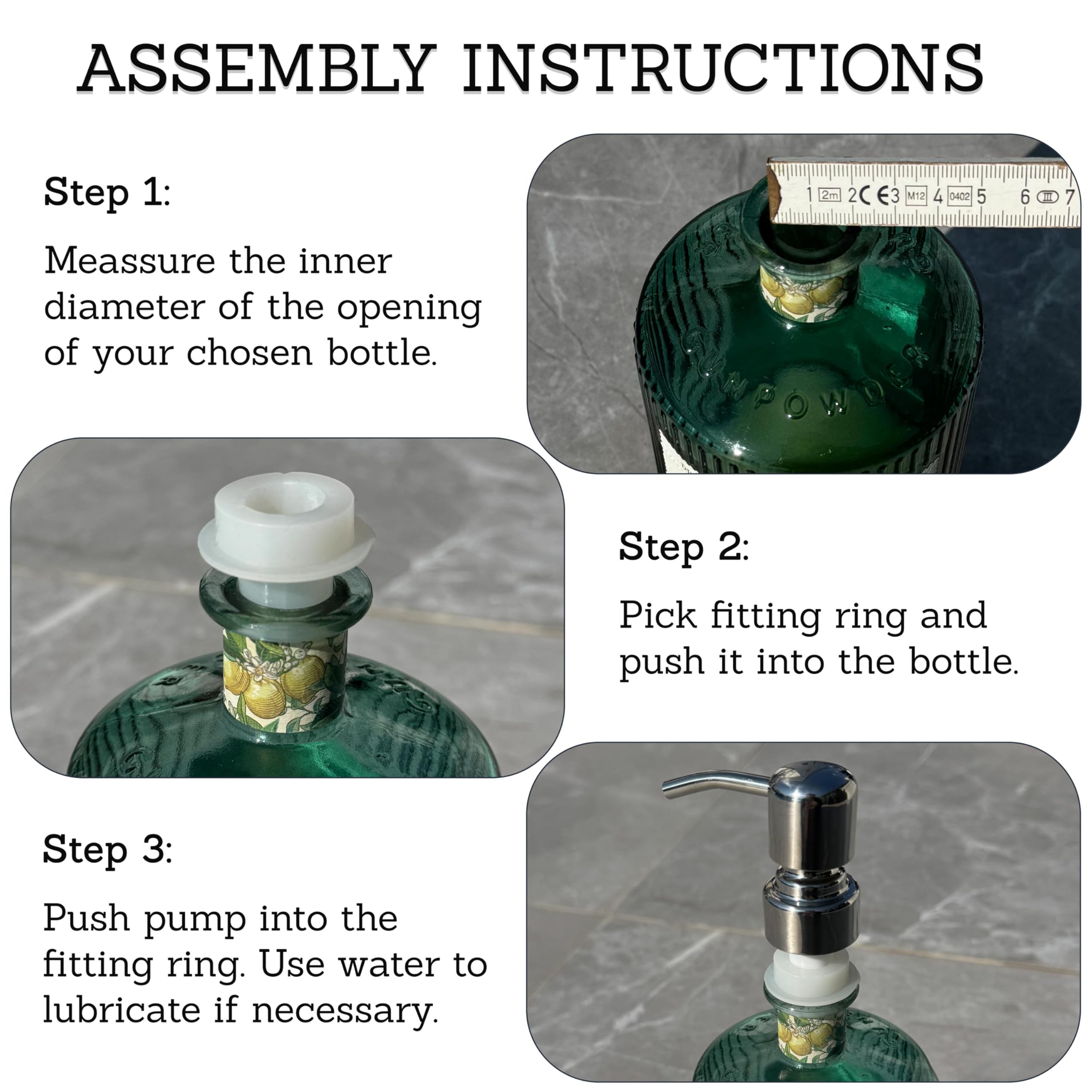 ALTGLAS Upcycling Soap Dispenser Pump Head 'Budapest' with Upcycling-Kit