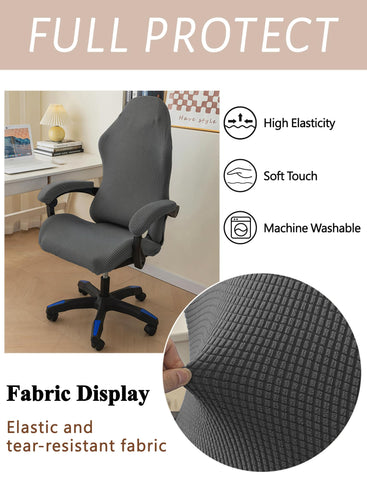 HonorHut Non Slip Thick Chair Cover Computer Chair Cover Corduroy Grey