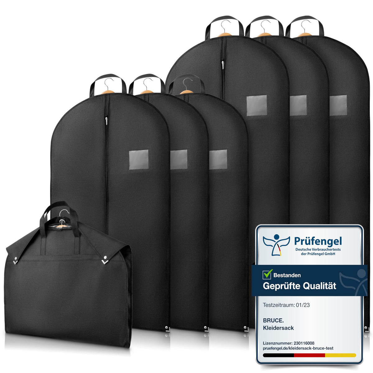 Bruce.® 6x Garment Bags 3x100 & 3x120 cm – Black