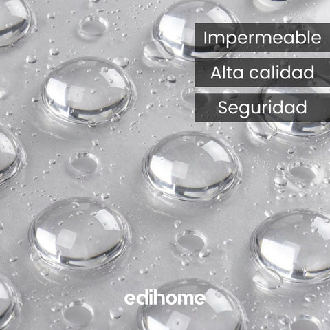 edihome, Non-Slip Bath Mat, 53 x 53 cm, Shower Mat, Shower Mat, Bubbles with Suction Cups, BPA-Free, Antibacterial, Mildew Resistant, Family Safety
