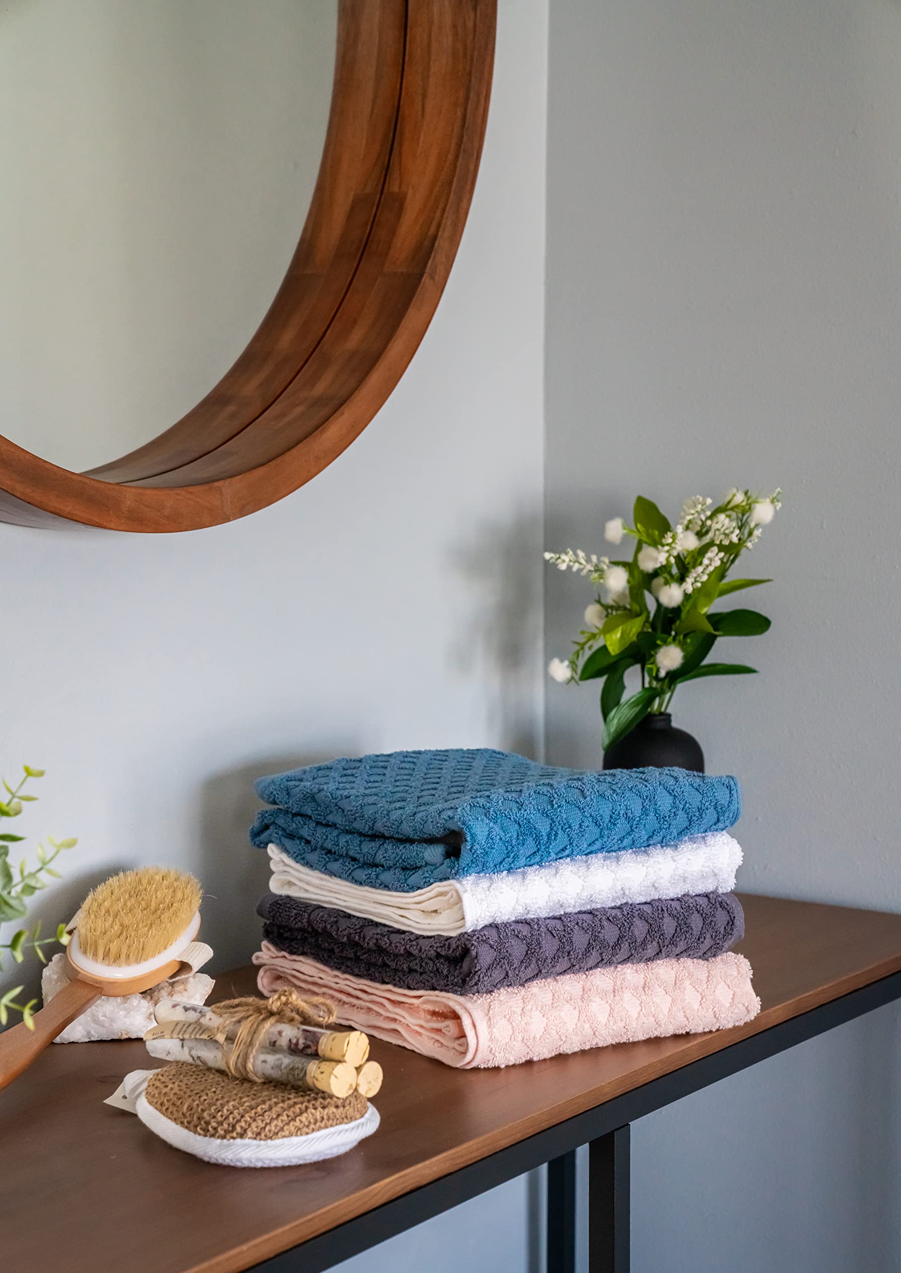 Simpli-Magic Diamond Bath Towels 6 Piece Set (Gray)