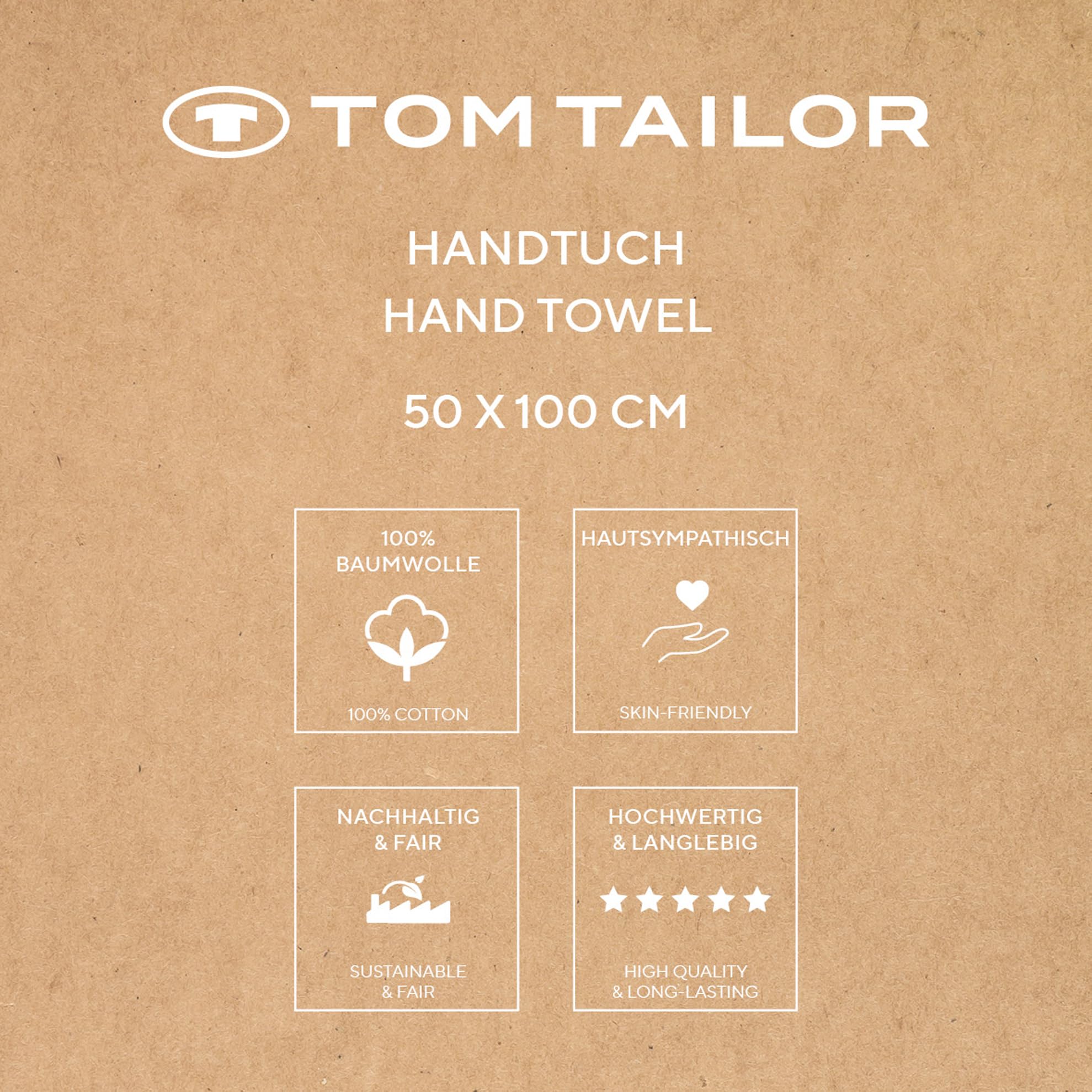 TOM TAILOR Colour BATH TOWEL Orange (Dark Coral) Towel with Hook and Label with Logo 50 x 100 cm 100% Cotton Terry Towel, Pack of 2