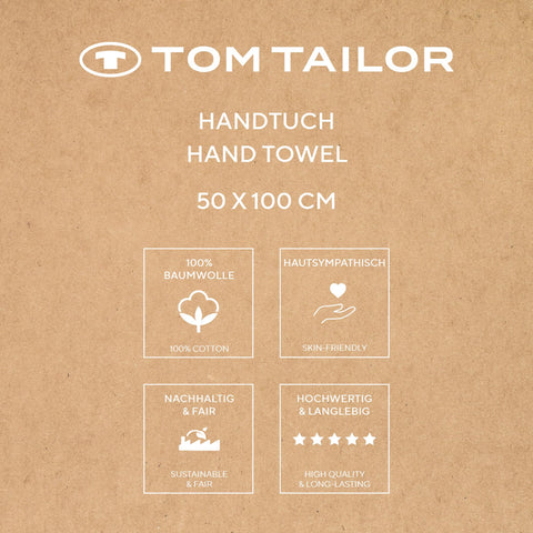 TOM TAILOR Colour BATH TOWEL Orange (Dark Coral) Towel with Hook and Label with Logo 50 x 100 cm 100% Cotton Terry Towel, Pack of 2