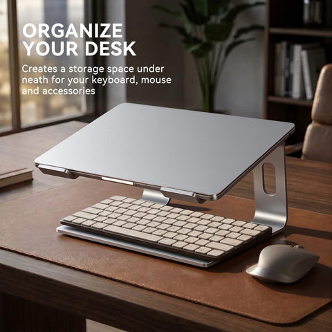 SOUNDANCE Aluminum Laptop Stand for Desk Compatible with Mac MacBook Pro Air Apple Notebook