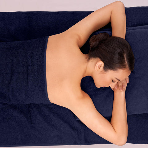 Novo Home Bath Sheets - Extra Large Bathroom Sheet Set – 550 GSM Pack of 2 Jumbo Towels Navy Blue (90x180cm)