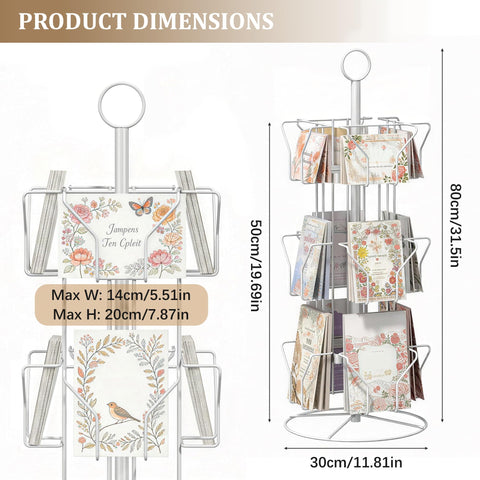 rloao 3 Tier Rotating Greeting Card Display Stand, 12 Pockets