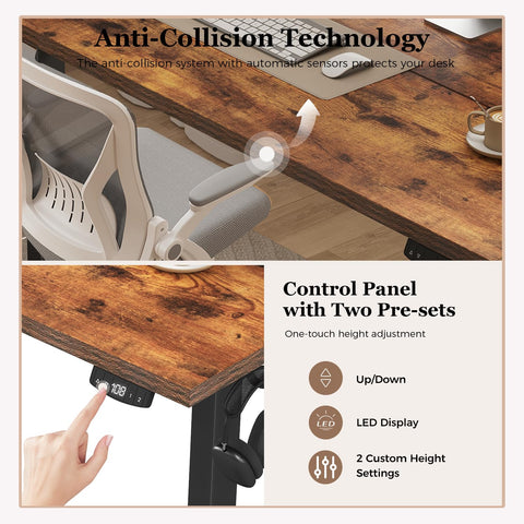 Klicelor Electric Standing Desk, 2 Memory Buttons for stand & sit, 100x60