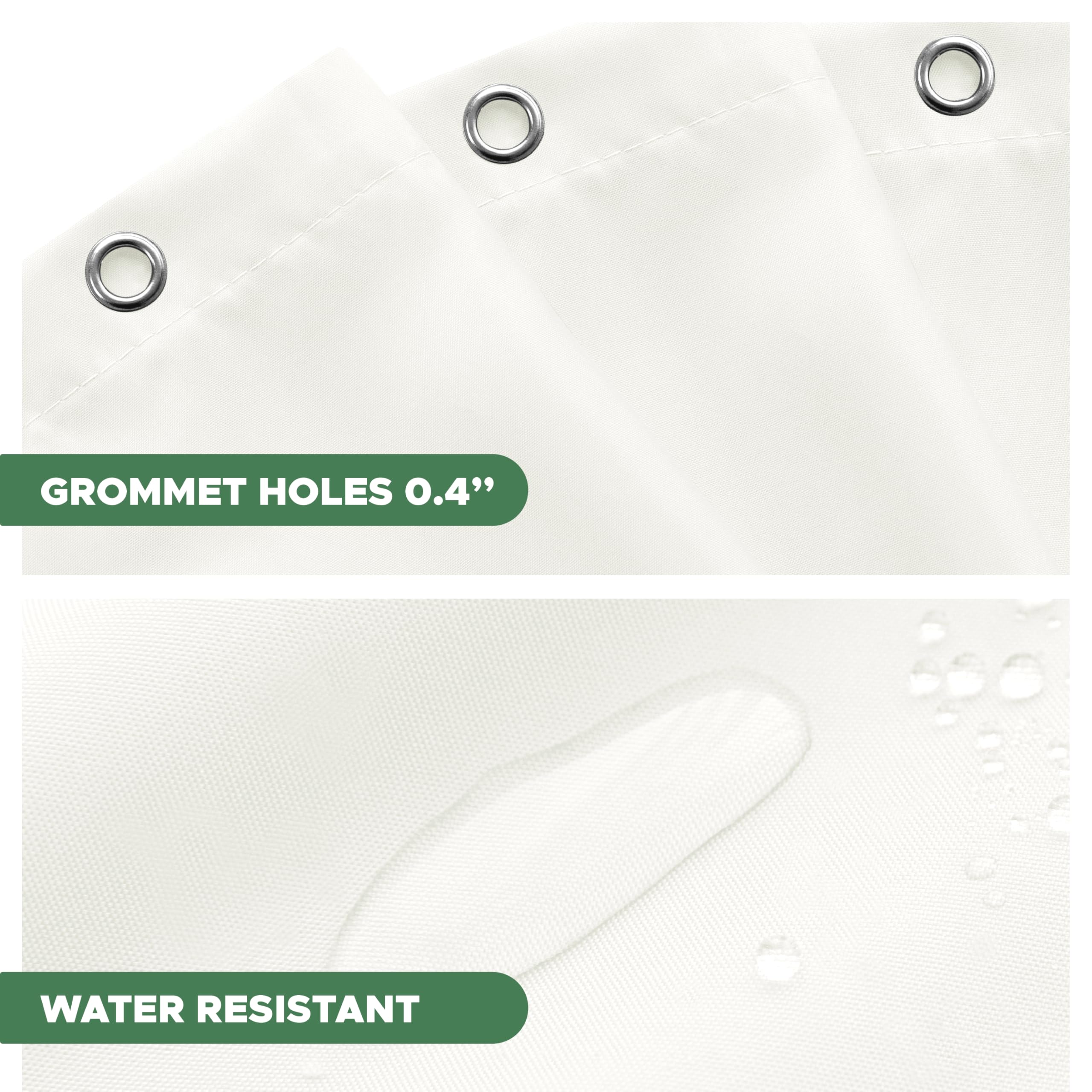 Biscaynebay Fabric Shower Curtain Liner, Water Resistant Bathroom Curtain Liner, 72 X 72, Ivory