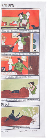 Samuel Lamont She Goes to Bed, He Goes to Bed Cotton Tea Towel
