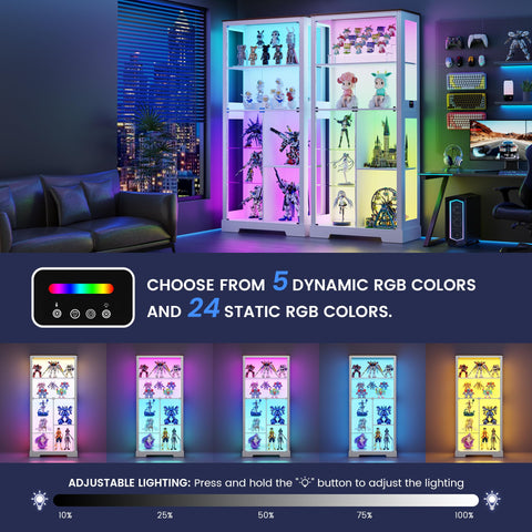 180cm Display Cabinets with RGB Lights and Human Sensing for Living room