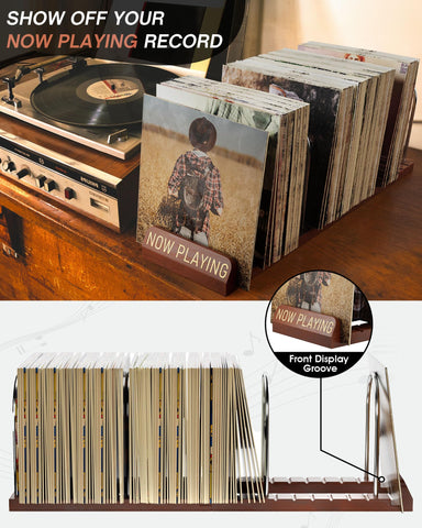 BS-VOG Now Playing Vinyl Record Holder Storage Fits 150 LPs, Gift Package