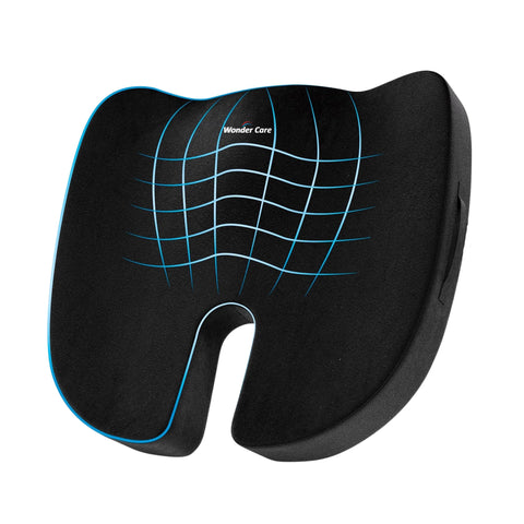 Wonder Care Orthopedic Coccyx Cusion | High Density Memory Foam for Back Pain, Sciatica, Tailbone Relief (Velvet Cover, 70Kg)