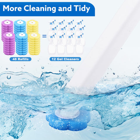 wlich Disposable Toilet Brush Set With 48 Refills, Wall Mounted Holder