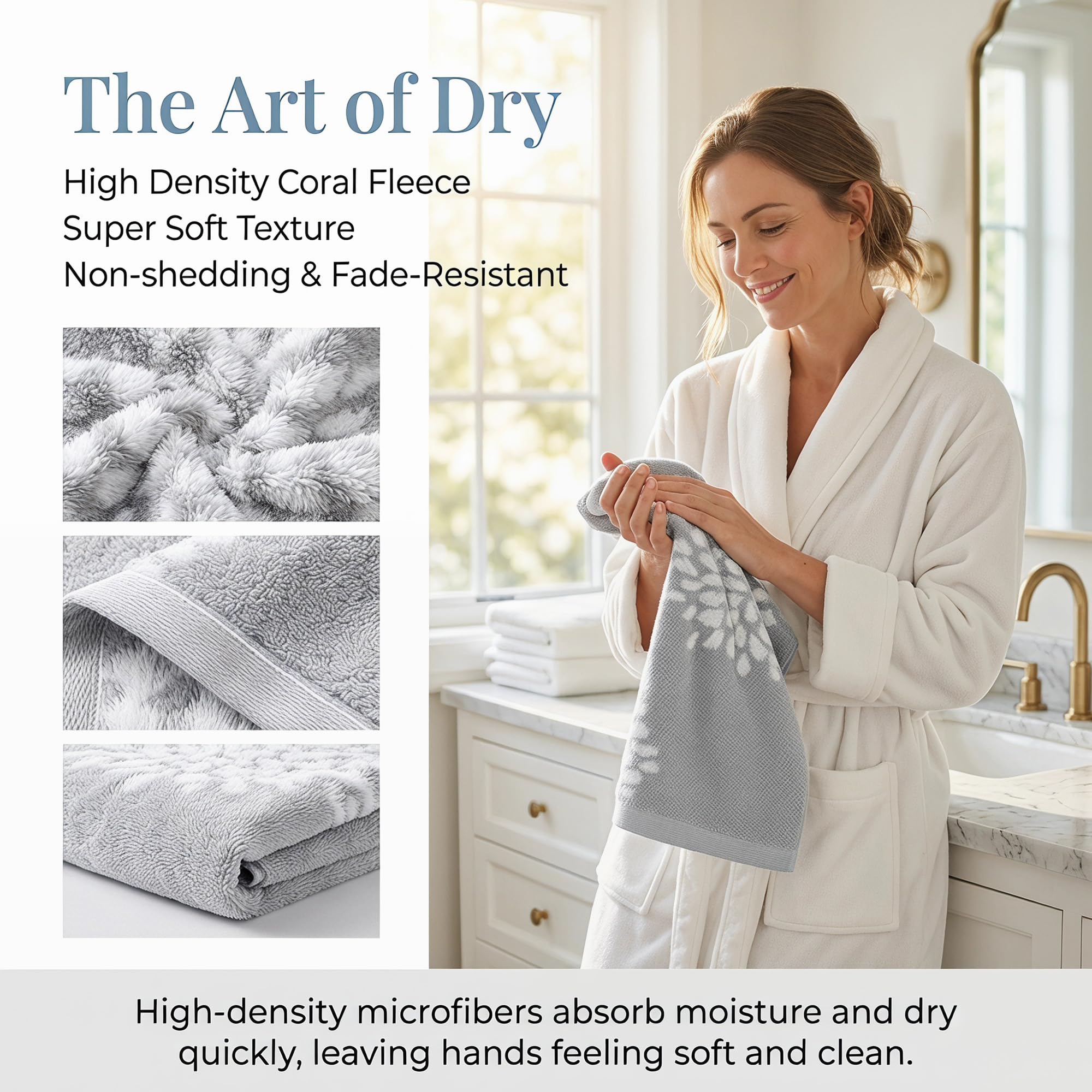 HMETOL Cartoon Patten Cotton Absorbent Soft Hand Towels