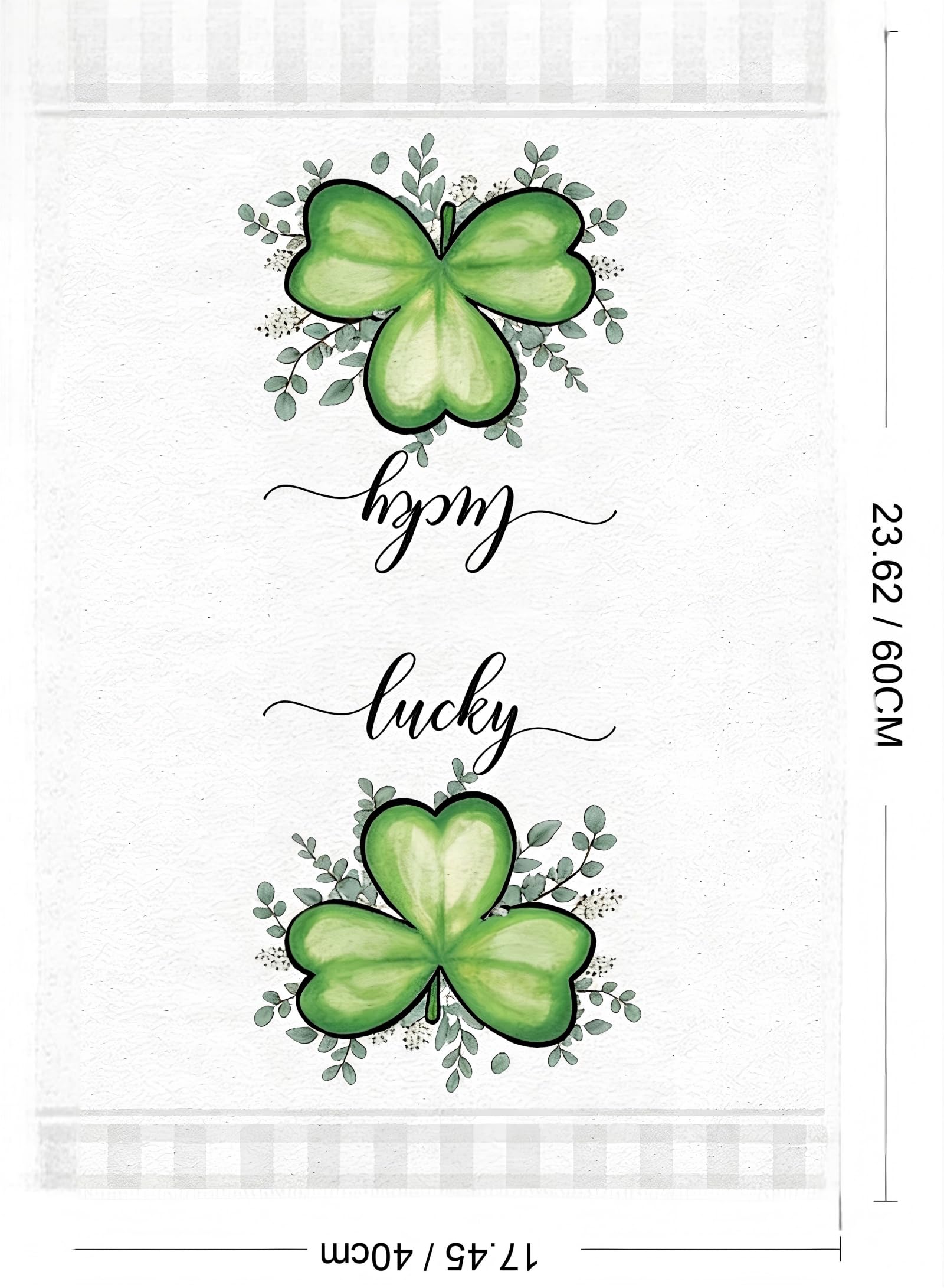 Riewy 2Pcs St Patricks Day Decorations Tea Towel,40x60CM Green and White Shamrock Eucalyptus St Patricks Day Kitchen Towels Dish Towel Multi-Purpose