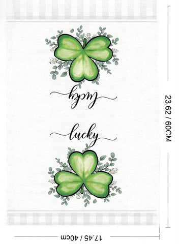 Riewy 2Pcs St Patricks Day Decorations Tea Towel,40x60CM Green and White Shamrock Eucalyptus St Patricks Day Kitchen Towels Dish Towel Multi-Purpose