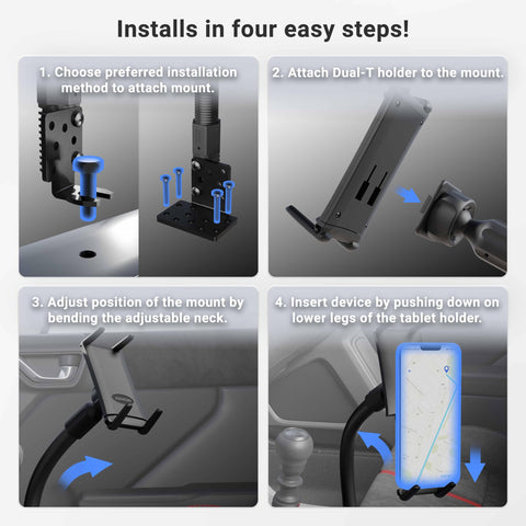 ARKON Car Seat Rail or Floor Mount Holder for iPad Mini or iPhone Xs Max XS XR X Retail Black, IPM688