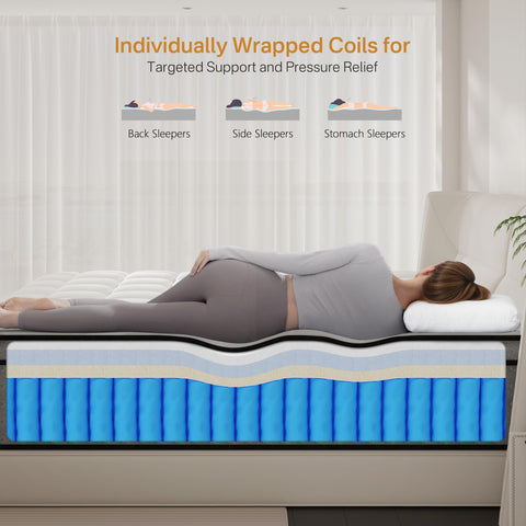 LETMOON King Memory Foam and Pocket Sprung Hybrid Mattress