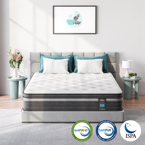 TeQsli Individually Pocket Sprung Small Double Mattress 4FT with Soft Fabric, 10 Inch Hybrid Mattress Small Double for Pressure & Back Pain Relief