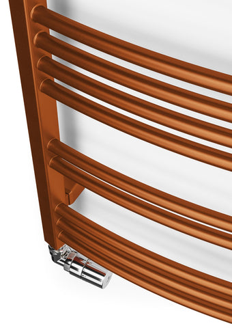 Terma Towel Rail (Cen./Heating), Steel, True Copper, 1149h x 400w [1405 BTUs t50]