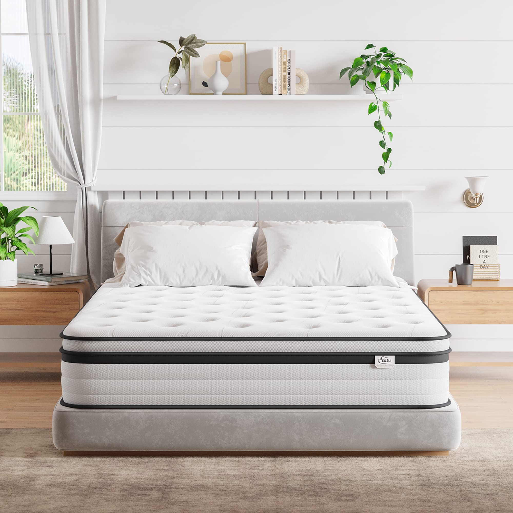 TeQsli Single Mattress 3FT Memory Foam Spring Hybrid Mattress 27CM