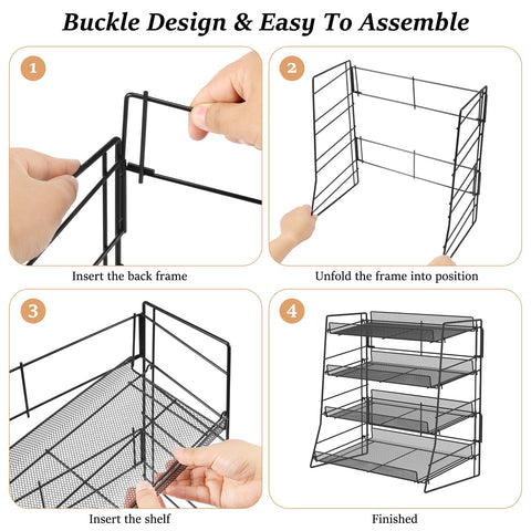 Eyoulife Candy Display Rack, 4 Tier Candy Organiser, Carbon Steel Snack Organiser for Countertop, Snack Display Rack for Stores, Office, 40x22x41cm
