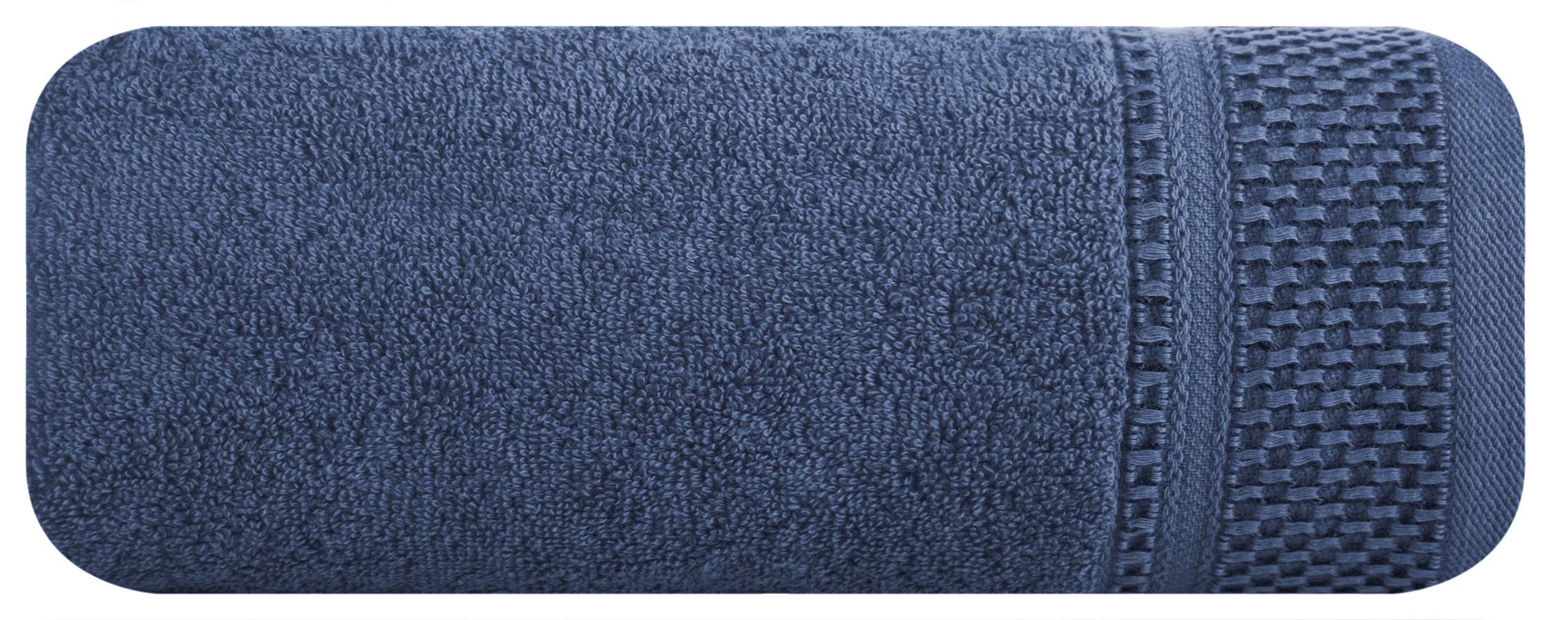 Eurofirany Carlo Bath Towel Set Hand Towel Sauna Towel Pattern - Absorbent, 100% Cotton 580g/m, Pack of 3 and 6, Navy Blue, 50 x 90 cm, 6