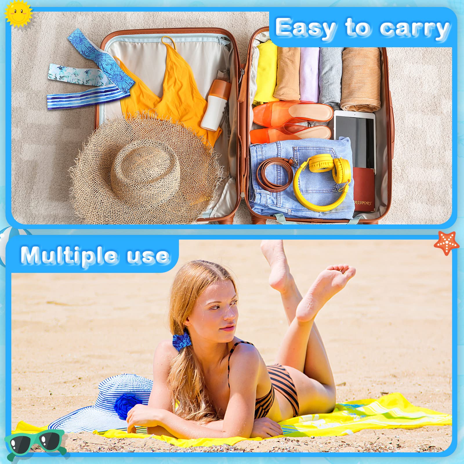 Boao 8 Pack Towel Bands for Beach Chairs Clips Pool Lounge Cruise Chair Strap Holder Elastic Windproof Accessories Summer